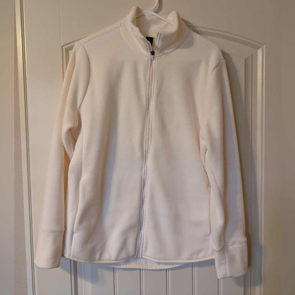 Old Navy Cream Full-Zip Fleece Jacket Size L